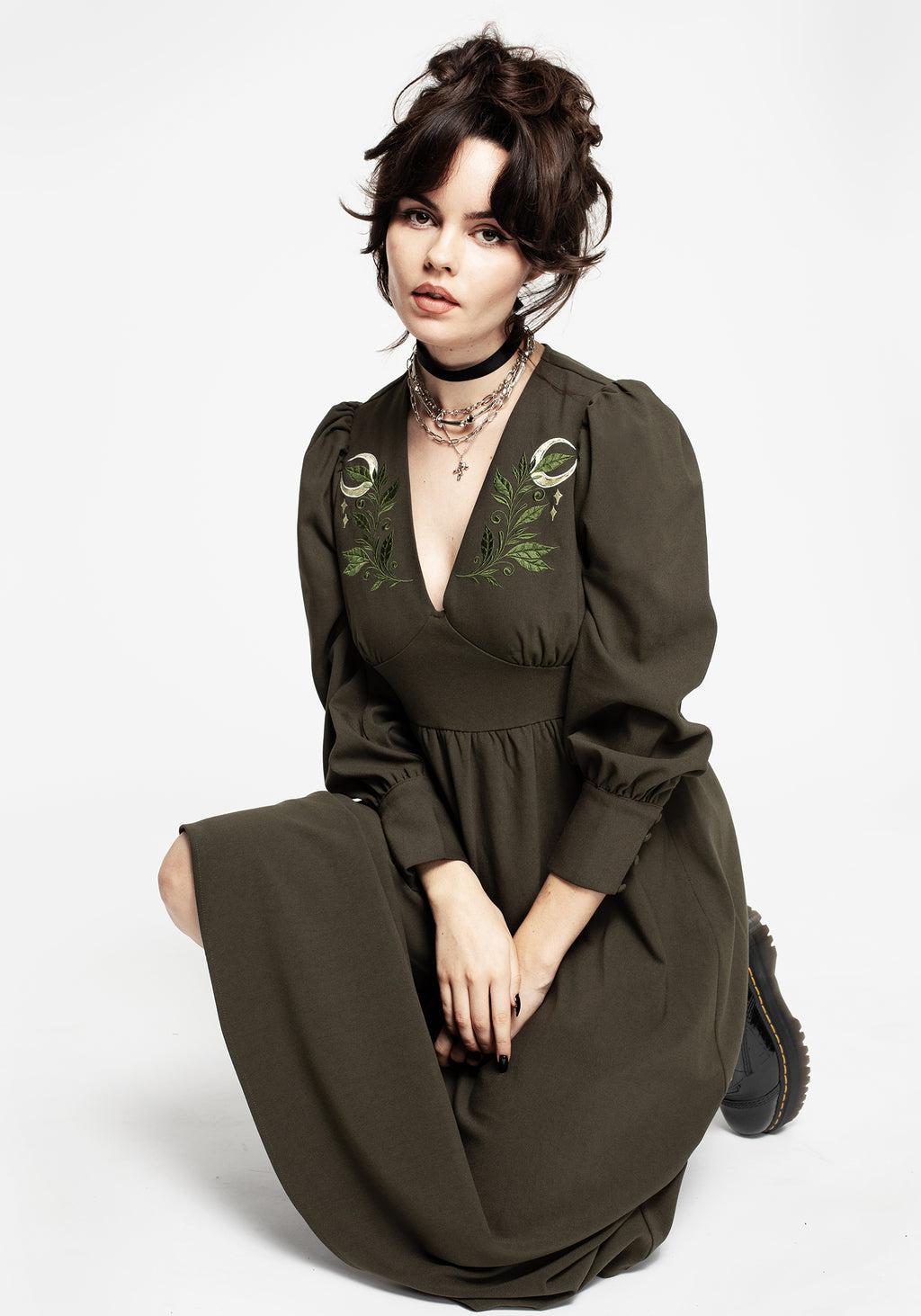 Huldra Embroidered Midi Dress Product Image