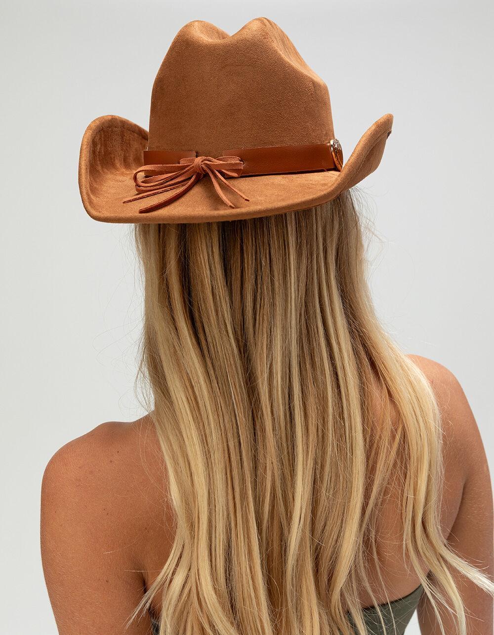 Heart Belted Womens Cowboy Hat - BROWN Product Image