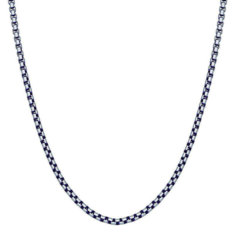 Men's LYNX Purple Stainless Steel Round Box Chain Necklace, Size: 18", Purple Tone Product Image