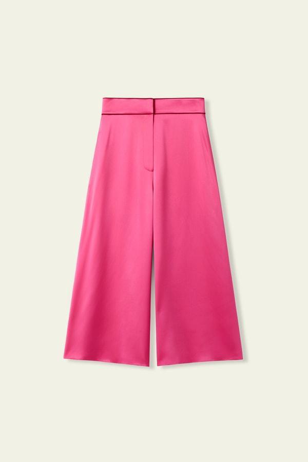 Contrast-Trimmed Silk Culottes Product Image