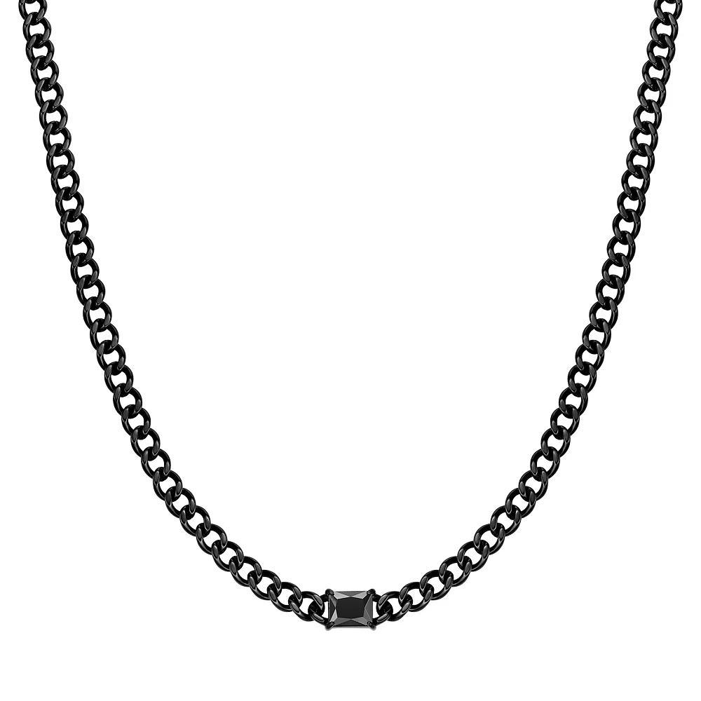 Men's LYNX Stainless Steel Curb Chain Necklace, Size: 22" Product Image