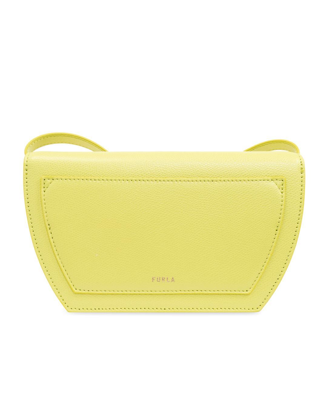 FURLA Sfera Leather Crossbody Bag In Yellow Product Image