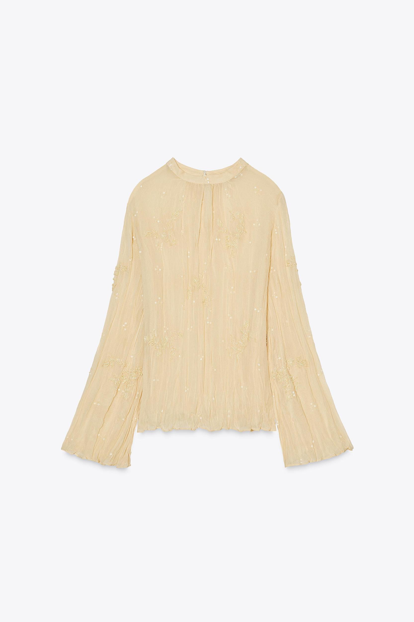 ZW COLLECTION PLEATED EMBROIDERED SHIRT Product Image