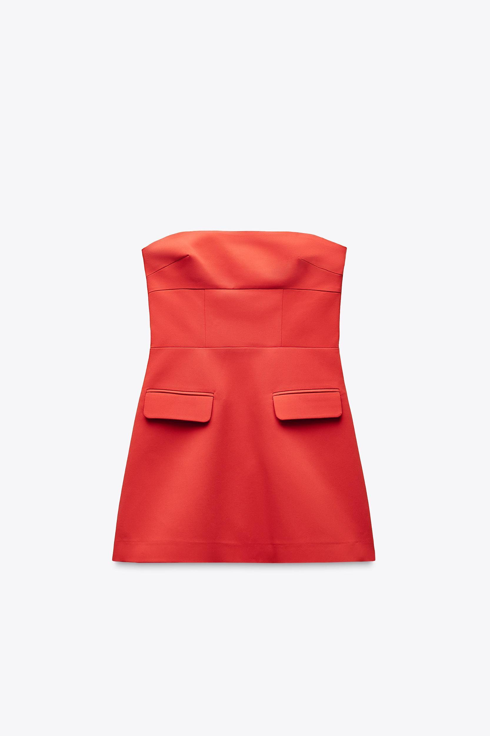 STRAPLESS LAPEL DRESS Product Image