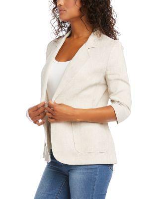 Ruched Sleeve Linen Jacket  Product Image