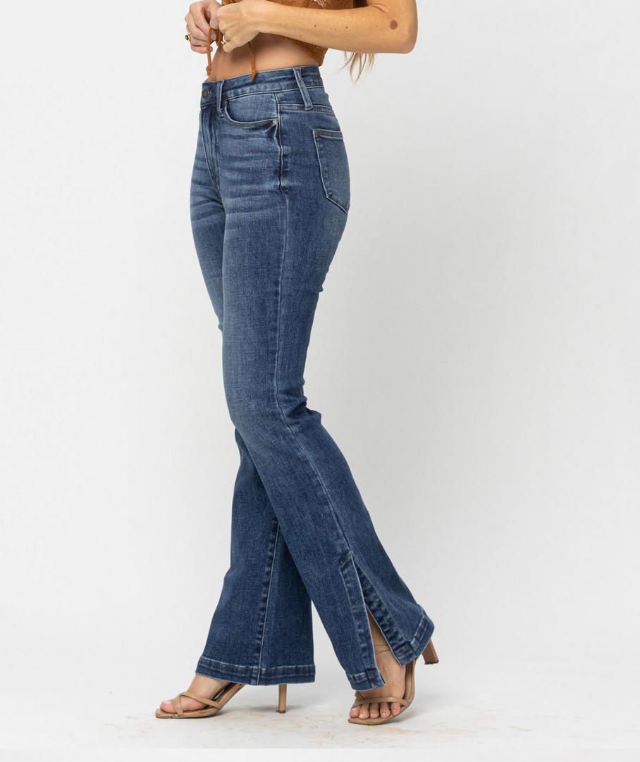 Enya Hi Rise Tummy Control Slim Boot Cut w/ Side Slit Judy Blue Jeans Product Image