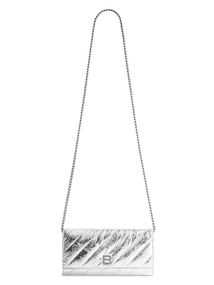 Balenciaga Crush Wallet On Chain Metallized Quilted Product Image