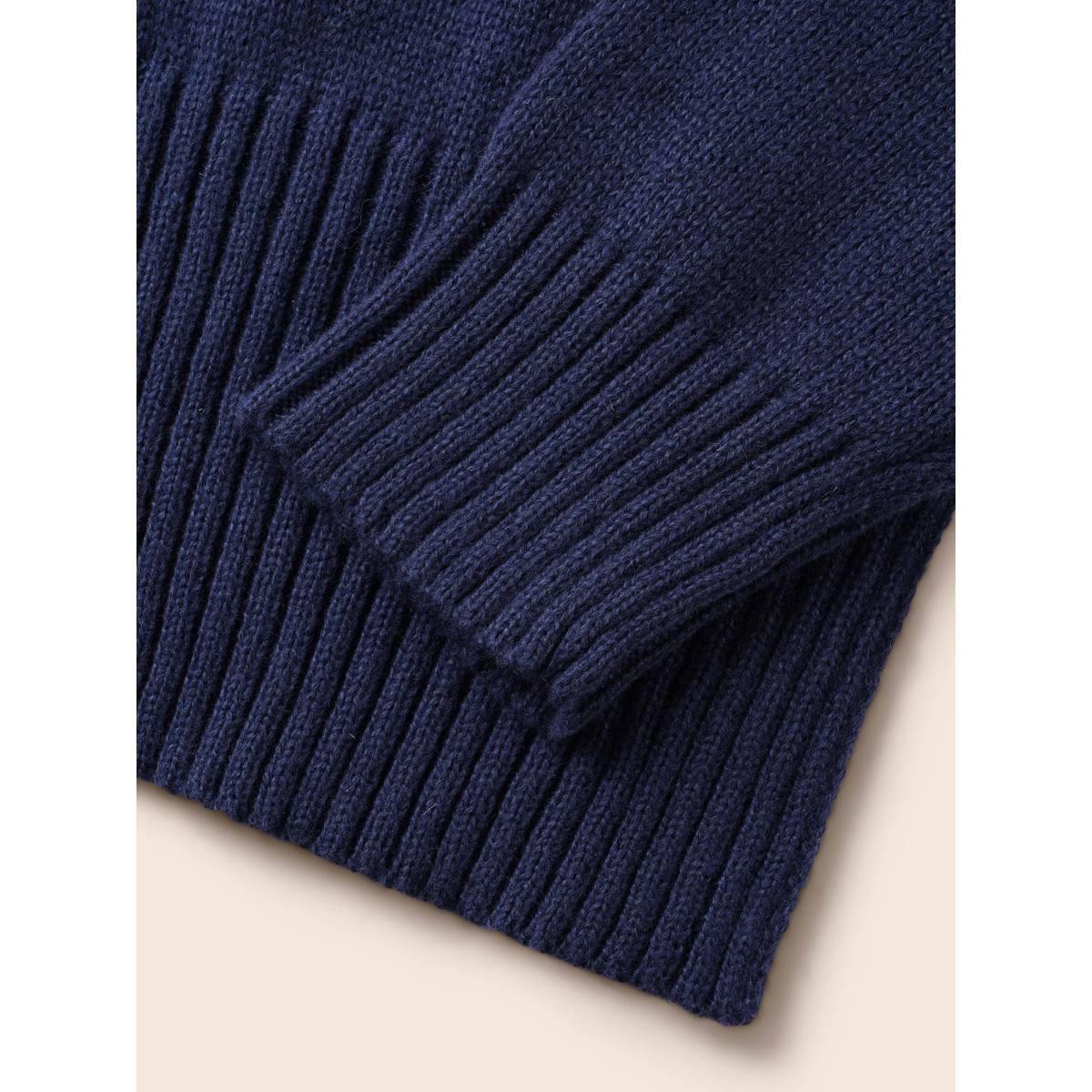 Plus Size Fair Isle Pull Over Crew Neck Pullover Navy Women Casual Long Sleeve Round Neck Everyday Pullovers BloomChic 10/M Product Image