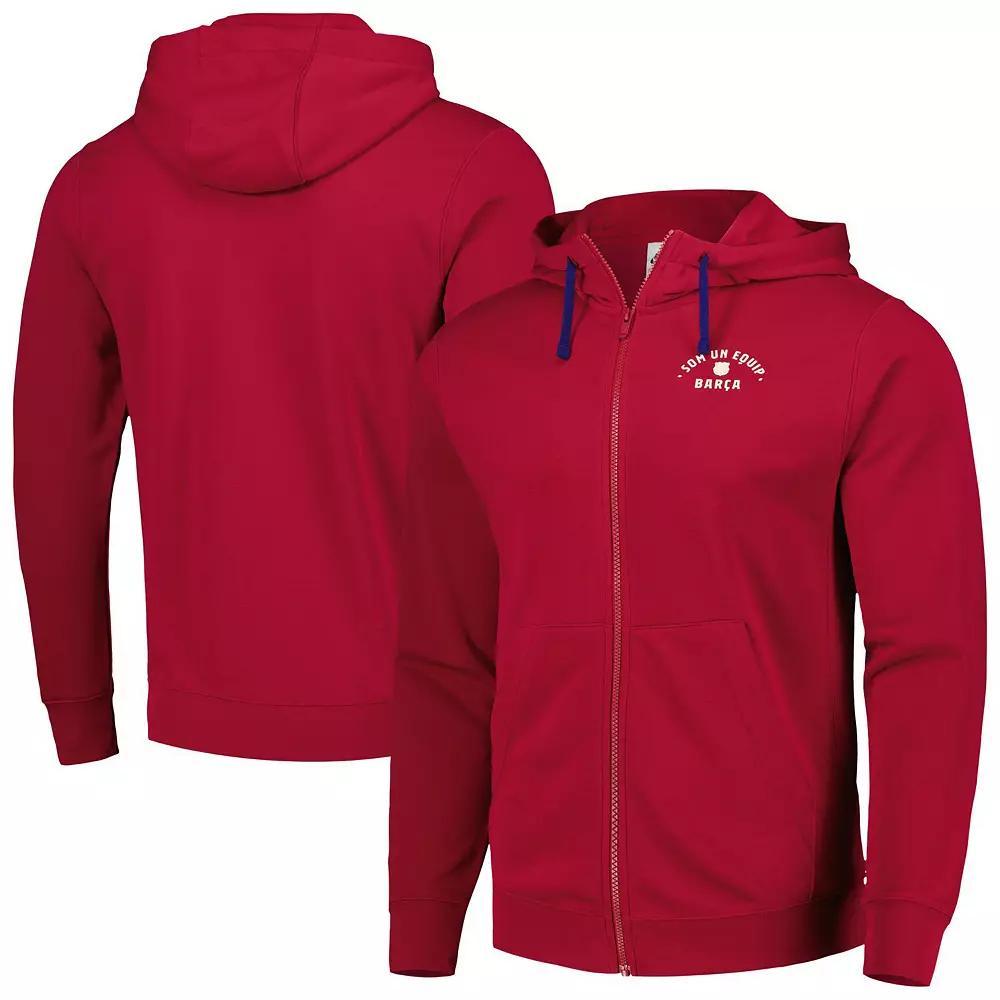 Men's Nike  Red Barcelona Club Fleece Full-Zip Hoodie, Size: 2XL, Bar Red Product Image