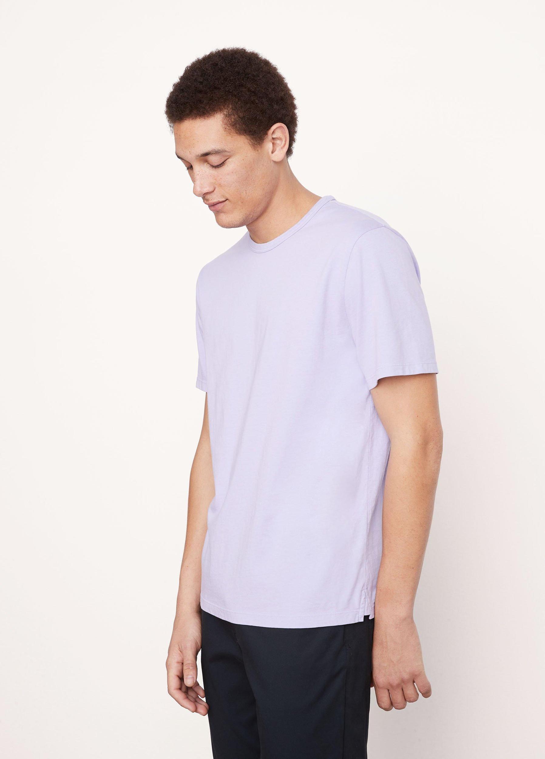 Mens Garment Dye Cotton T-Shirt, Washed Wild Iris, Size S Vince Product Image