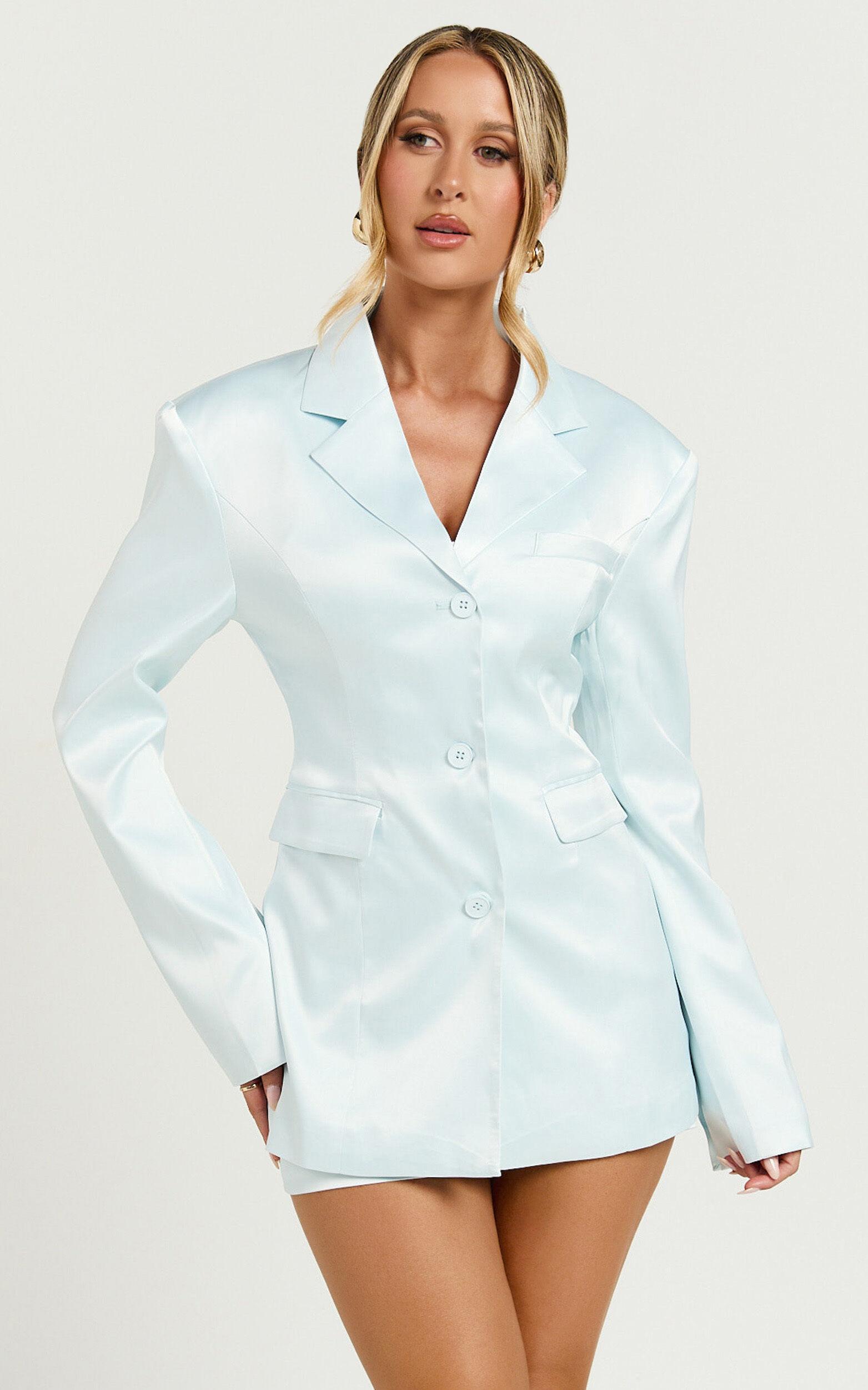 Lioness - Leo Cinched Blazer in Pale Blue Product Image