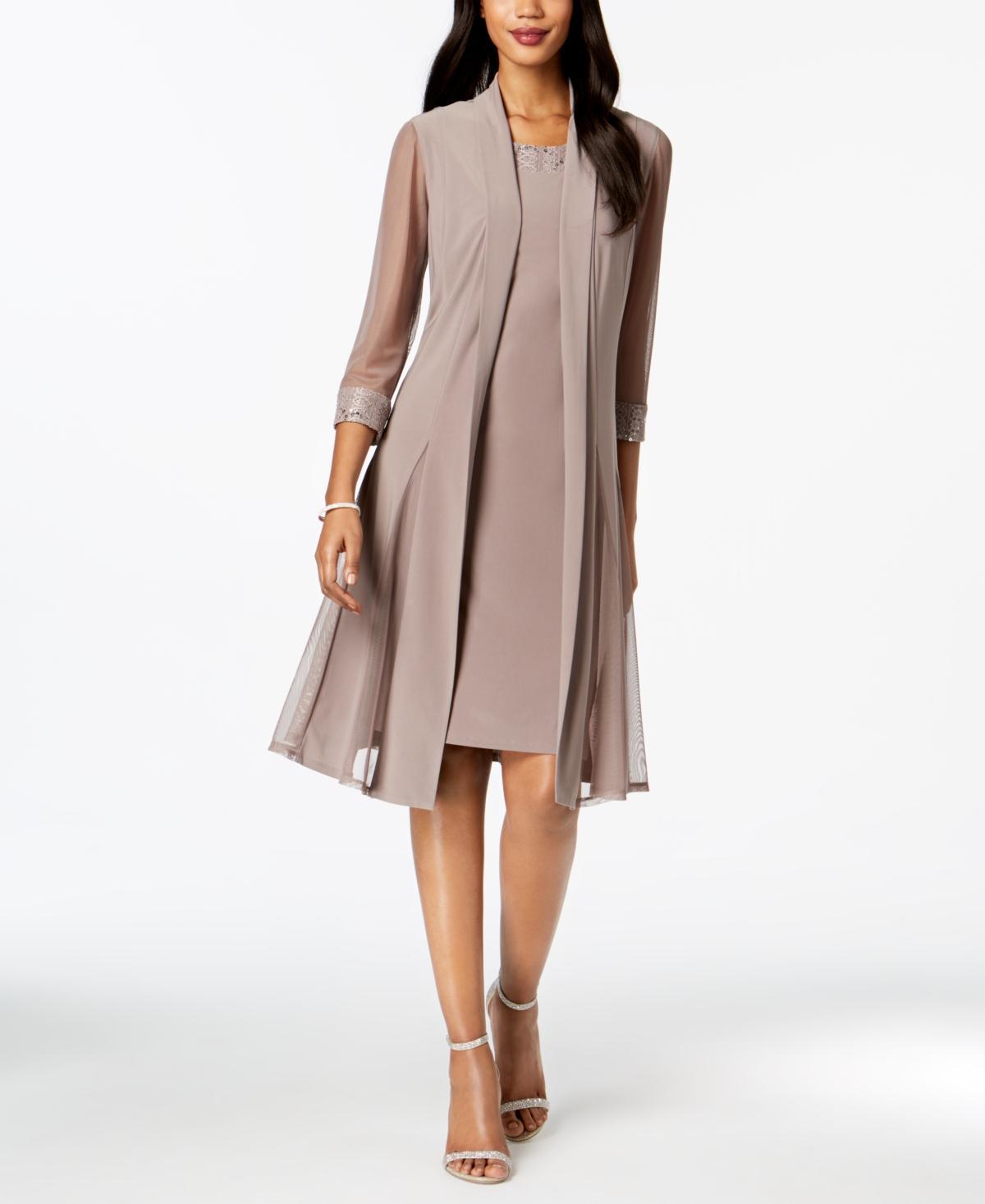 R & M Richards Embellished Dress & Duster Jacket Product Image