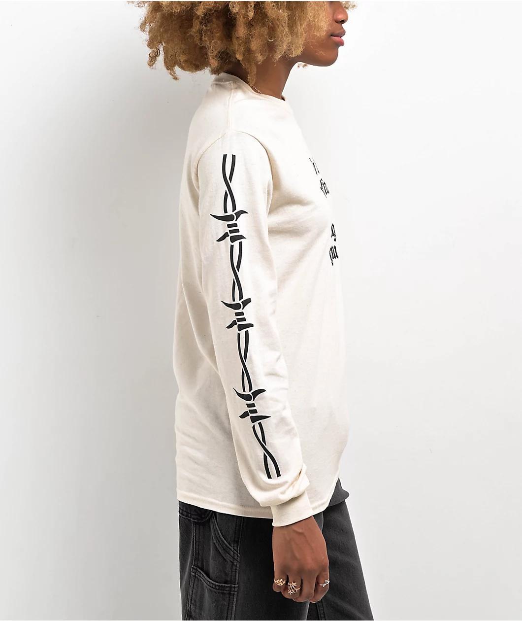 Schaf Don't Waste Time Natural Long Sleeve T-Shirt Product Image