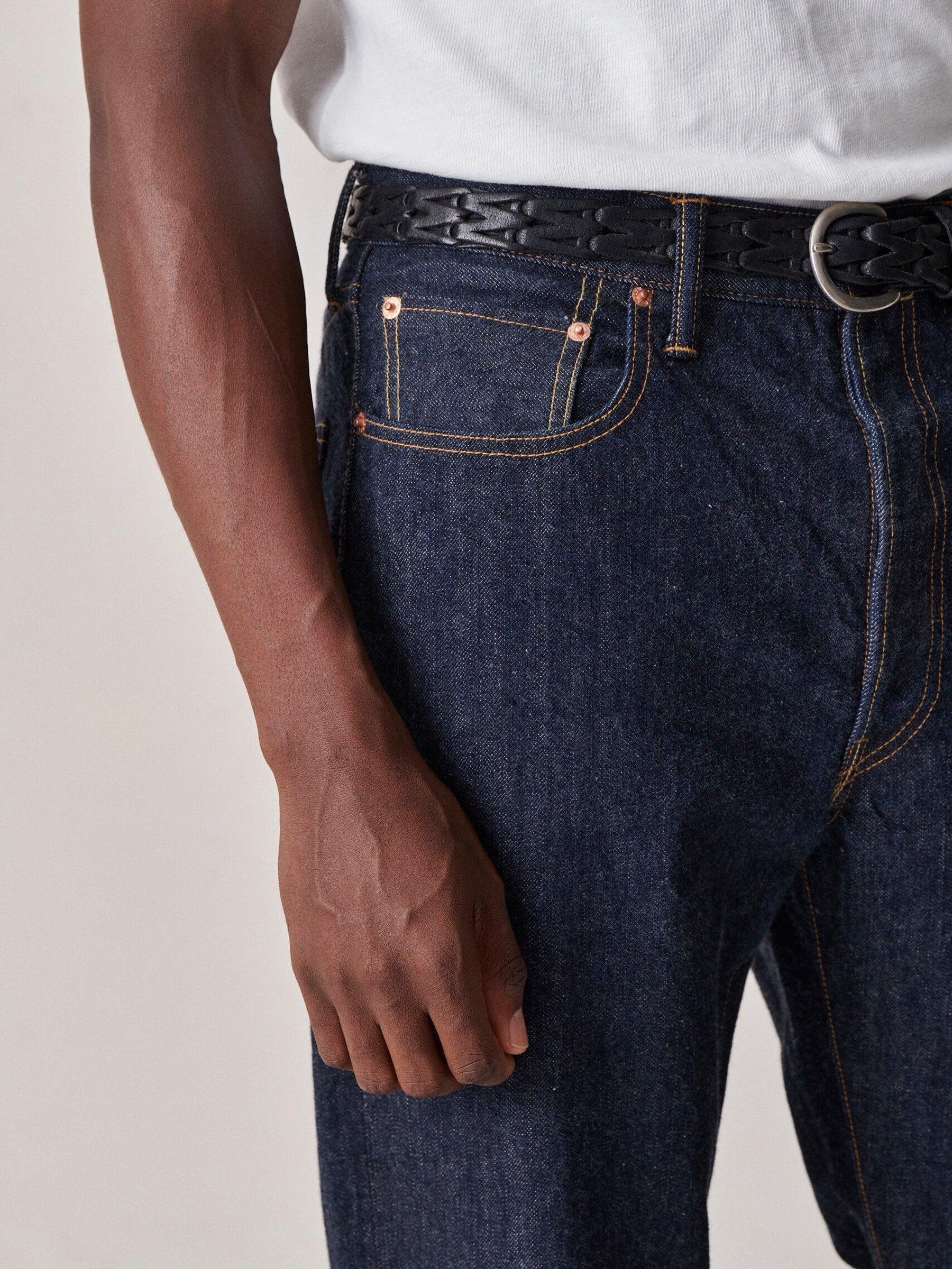 D018 Japanese Loomstate Selvedge Full Saddle Jean Product Image