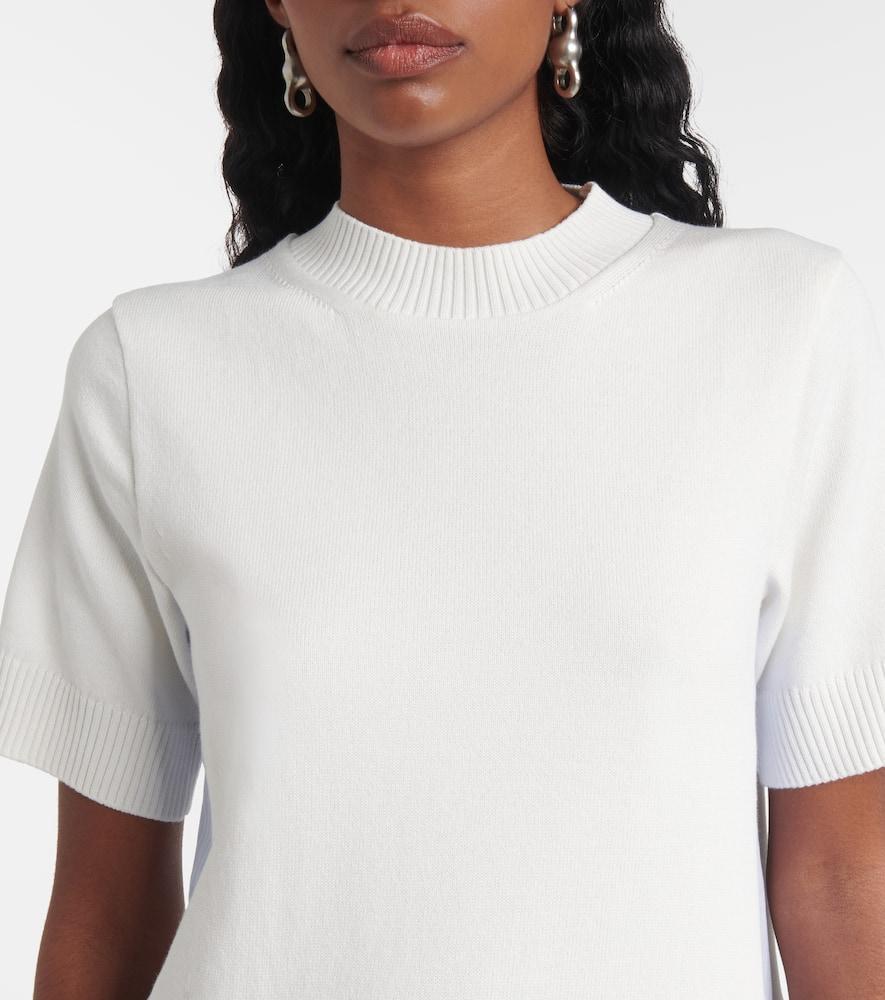 SACAI Striped Cotton-blend Poplin Midi Dress In Off White×l/blue Stripe Product Image
