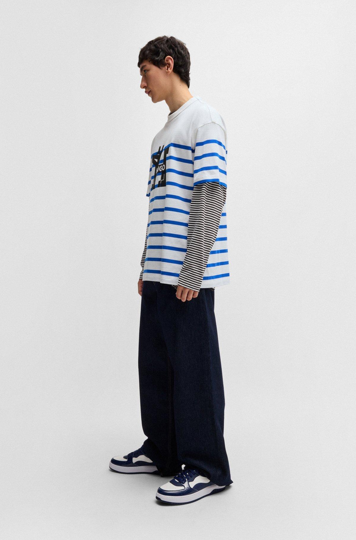Cotton-jersey loose-fit T-shirt with dog logo Product Image