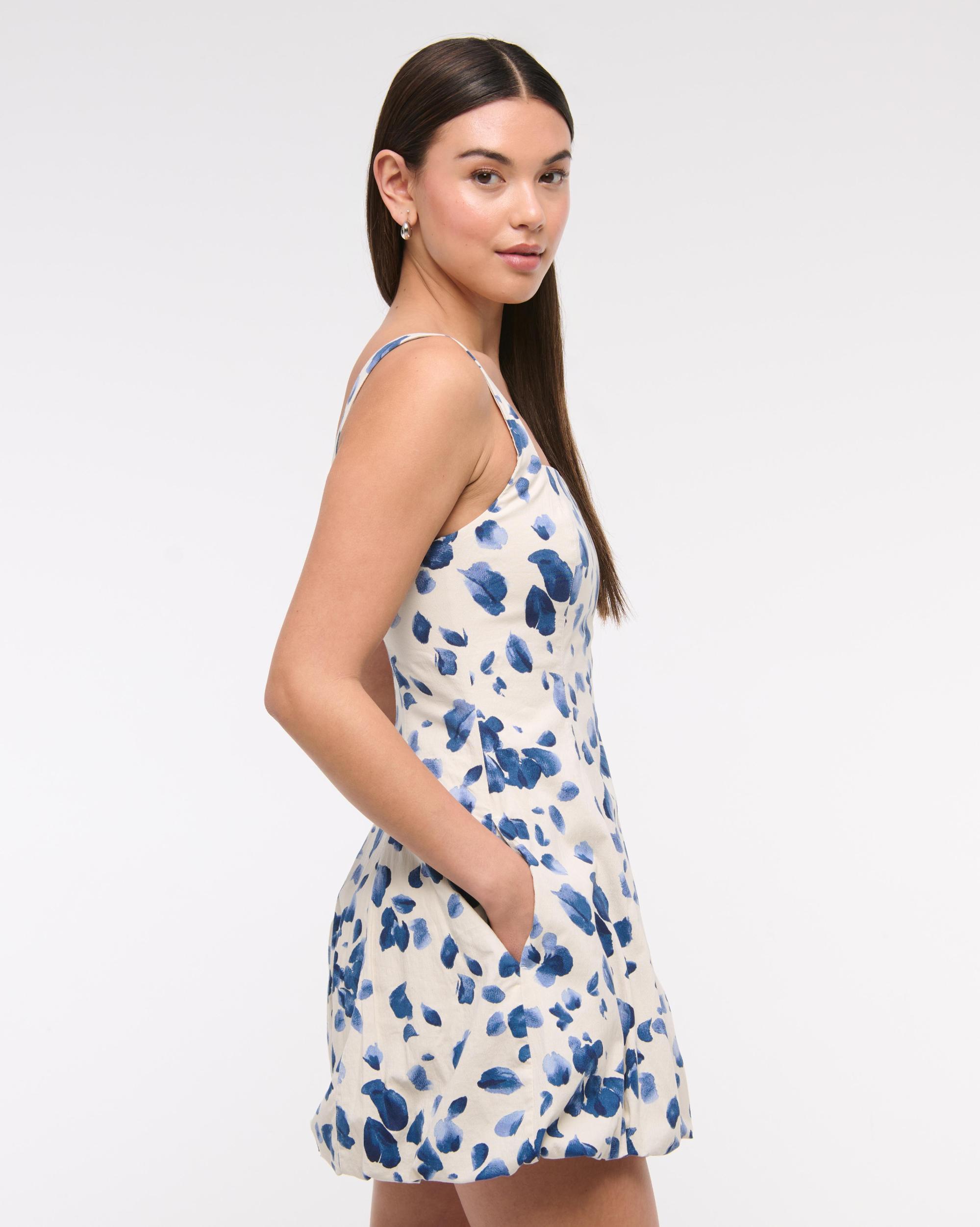 The A&F Mila Bubble Hem Mini Dress Product Image