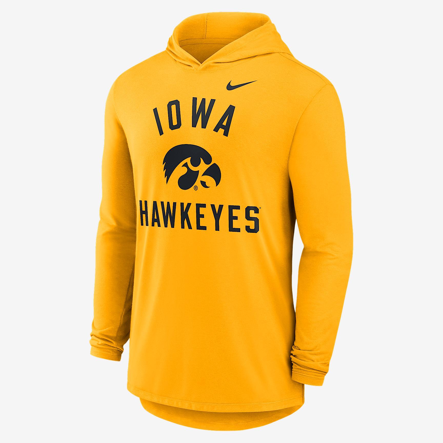 Iowa Campus Arch Men's Nike Dri-FIT College Long-Sleeve Hooded T-Shirt Product Image