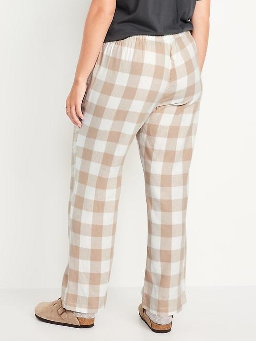 Mid-Rise Flannel Pajama Pants for Women Product Image