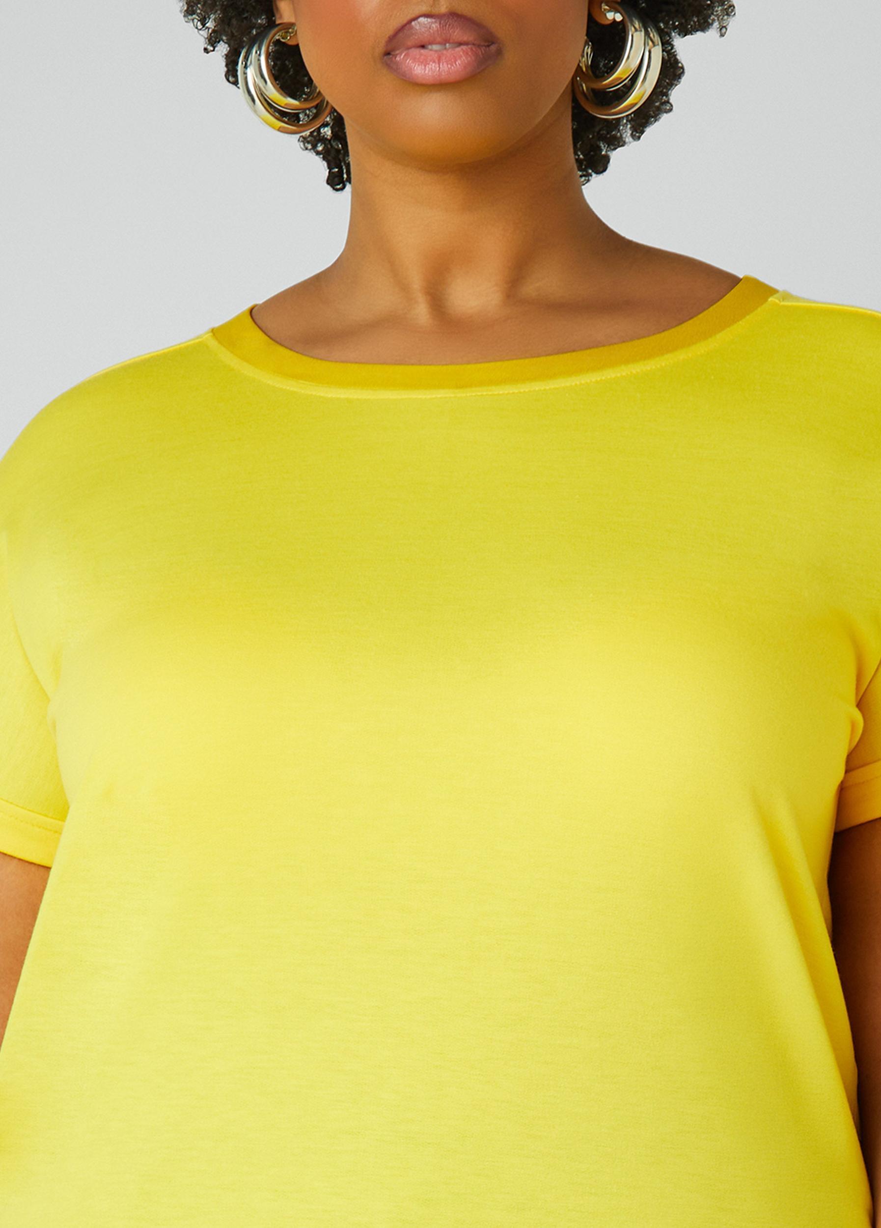 Satin Trimmed French Terry Tee Product Image