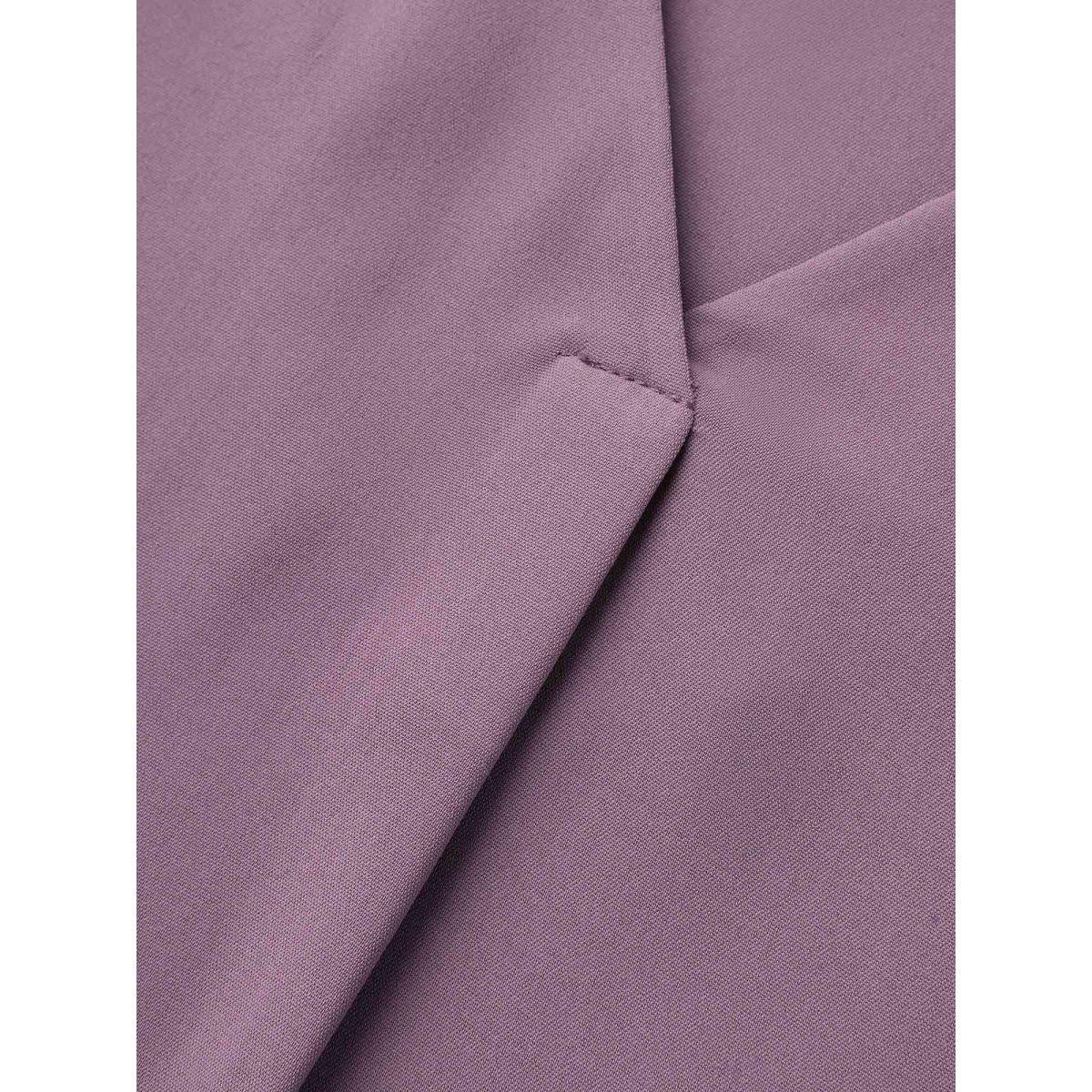 Plus Size Mauve Pleated-Front Flutter Sleeve Shirt Women At the Office Short sleeve V-neck Work Blouses BloomChic 30/6X Product Image