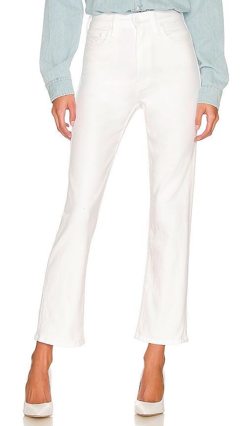 MOTHER High Waisted Rider Ankle in White. Size 24, 26, 27, 28, 30, 31, 32, 33, 34. Product Image