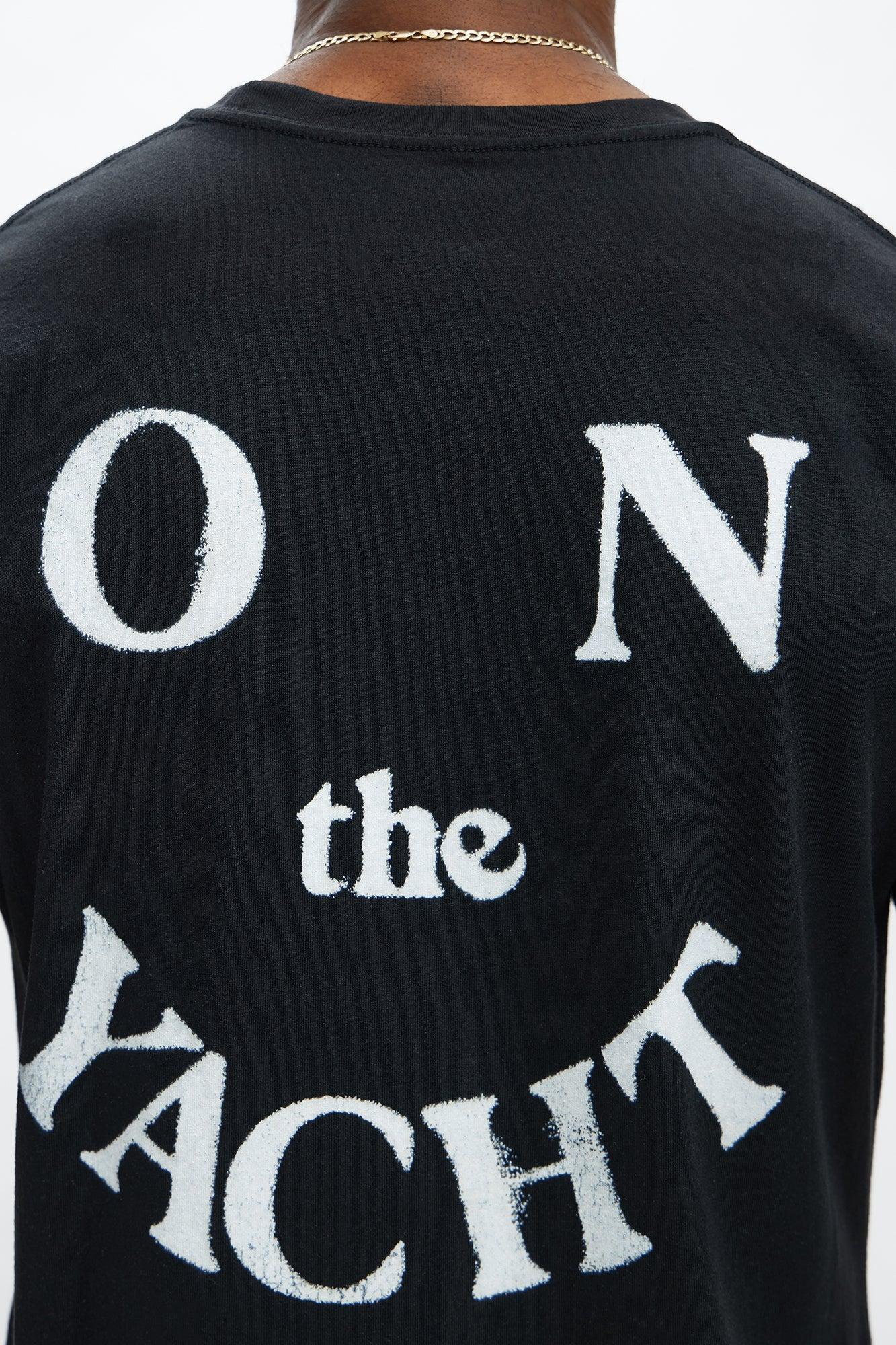 No Crying On The Yacht Short Sleeve Tee - Black Male Product Image