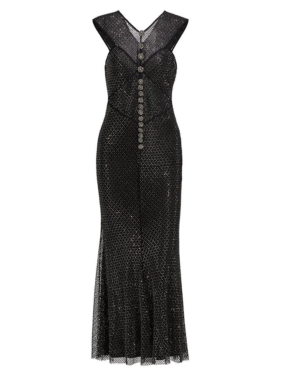Womens Hotfix Fishnet Midi-Dress Product Image