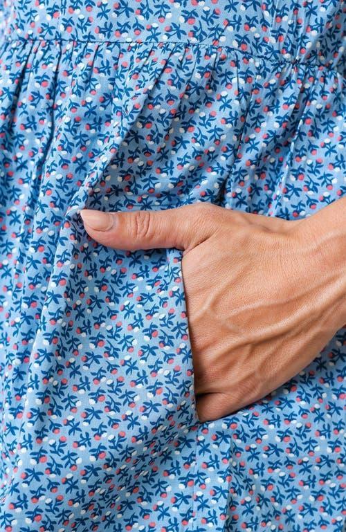 Hope & Henry Women's Organic Button Front Shirt Dress in Medium Blue Ditsy Floral at Nordstrom, Size 8 Product Image