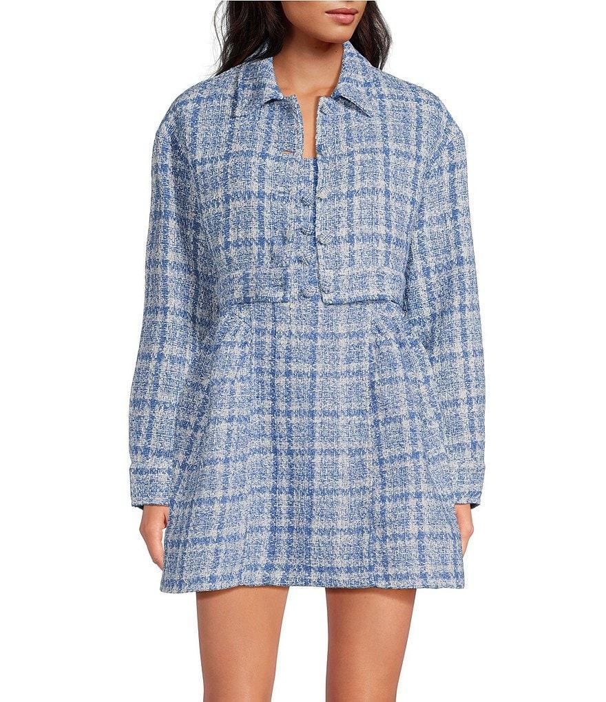 Gianni Bini Charlie Tweed Button Front Pocket Jacket Product Image