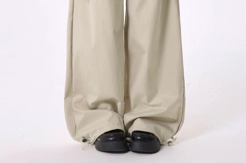 High Rise Plaid Hem Wide Leg Pants Product Image
