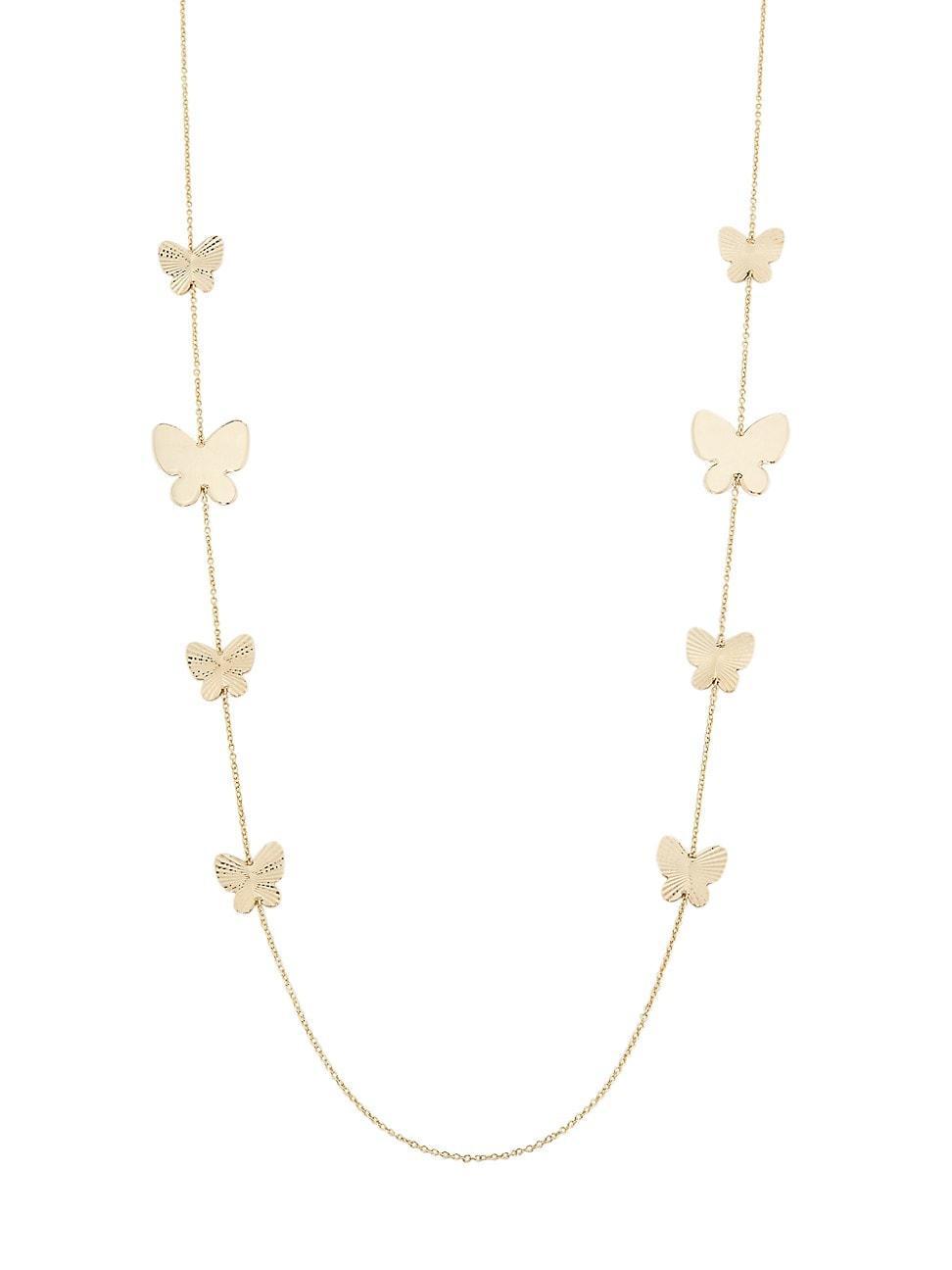 Womens 14K Yellow Gold Butterfly Chain Necklace Product Image