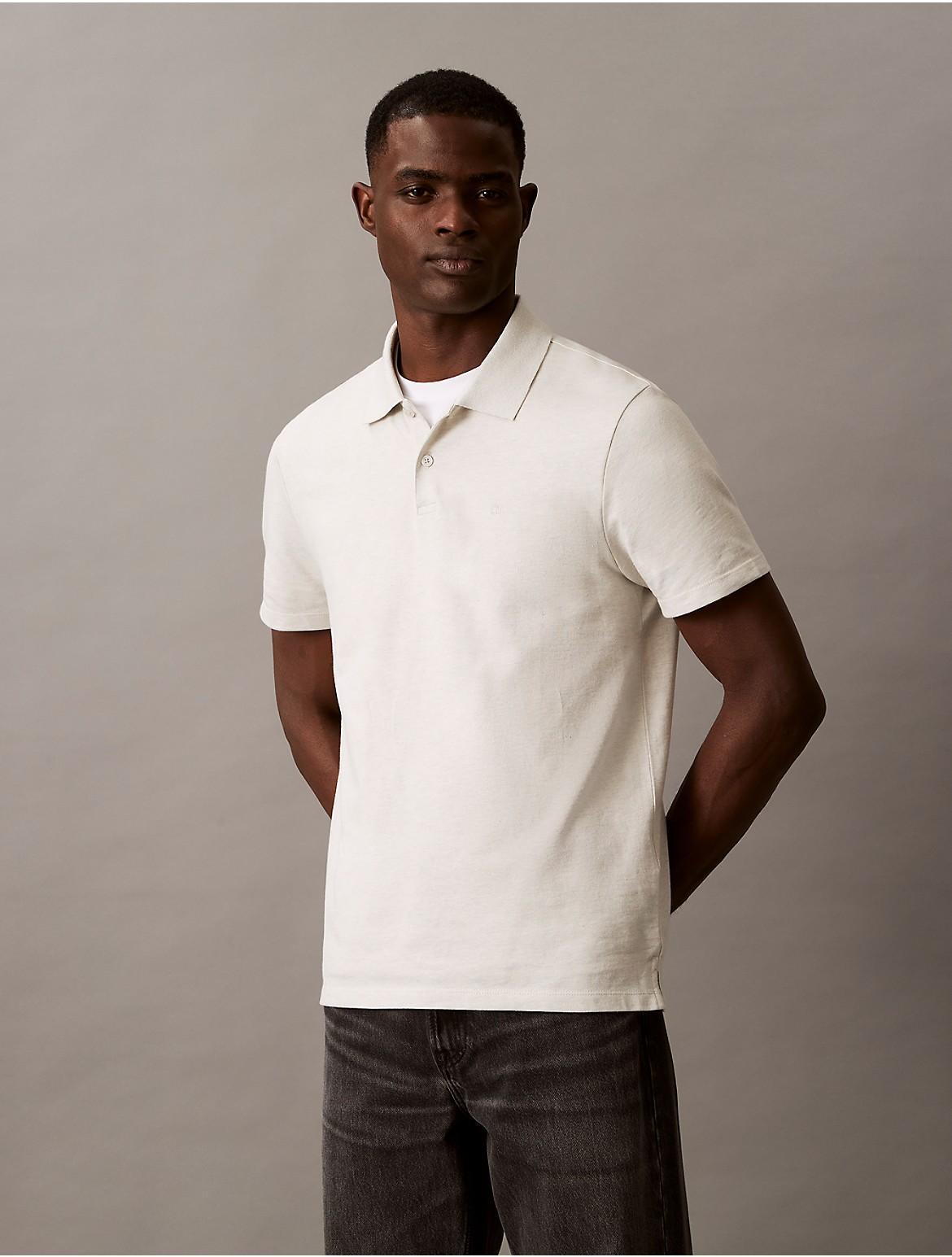 Calvin Klein Mens Cotton Blend Classic Polo Shirt - Blue Product Image