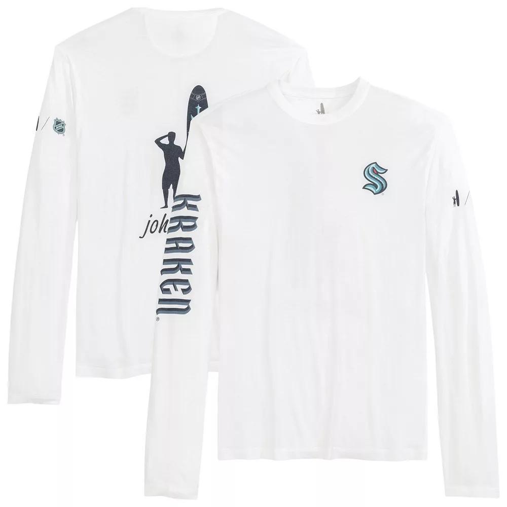 Men's johnnie-O White Seattle Kraken Adam Long Sleeve T-Shirt, Size: Large, Krk White Product Image