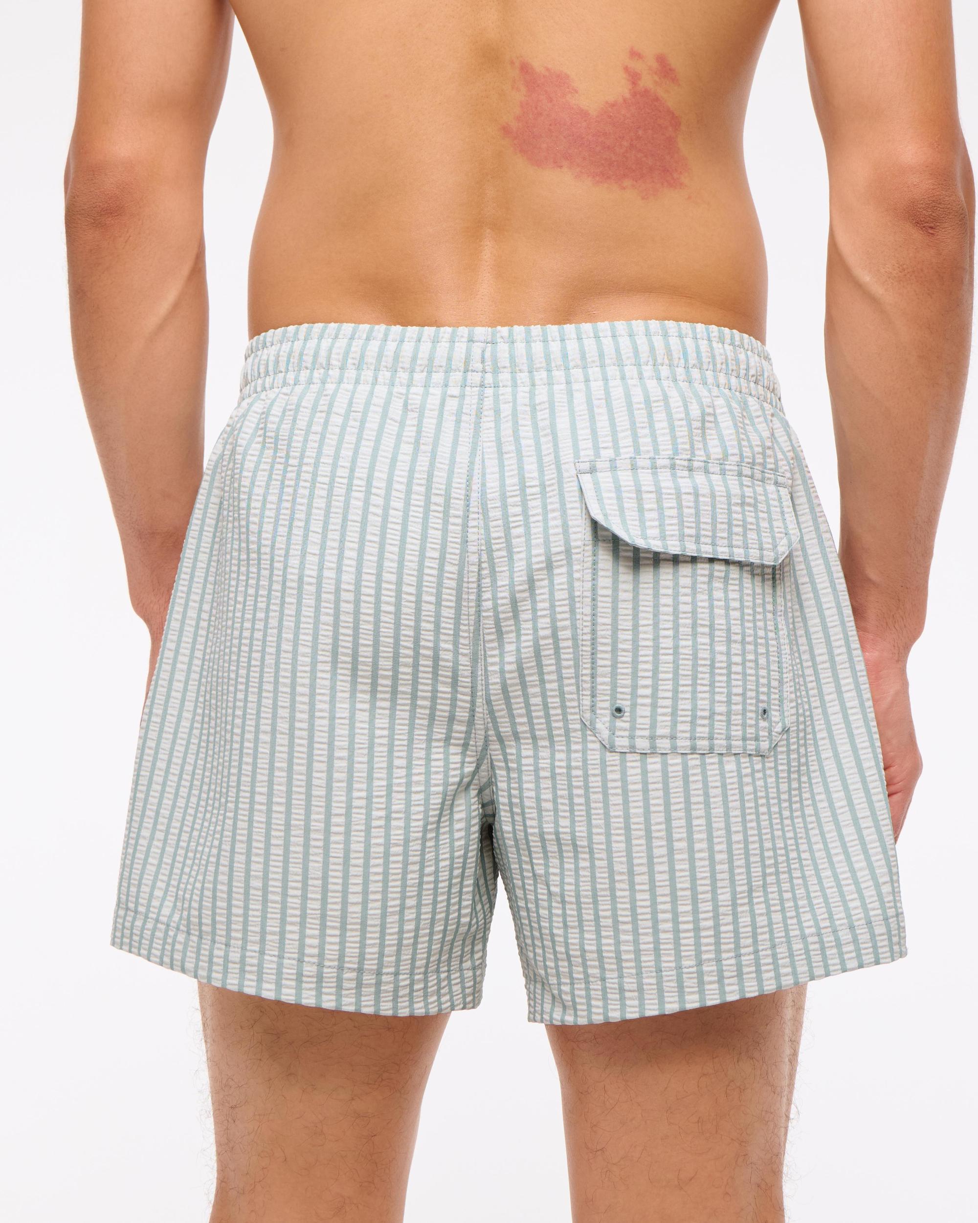 Pull-On Wide Seersucker Swim Trunk Product Image