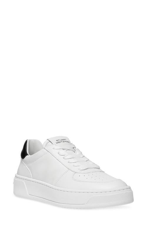 Mixed Leather Courtside Low-Top Sneakers Product Image