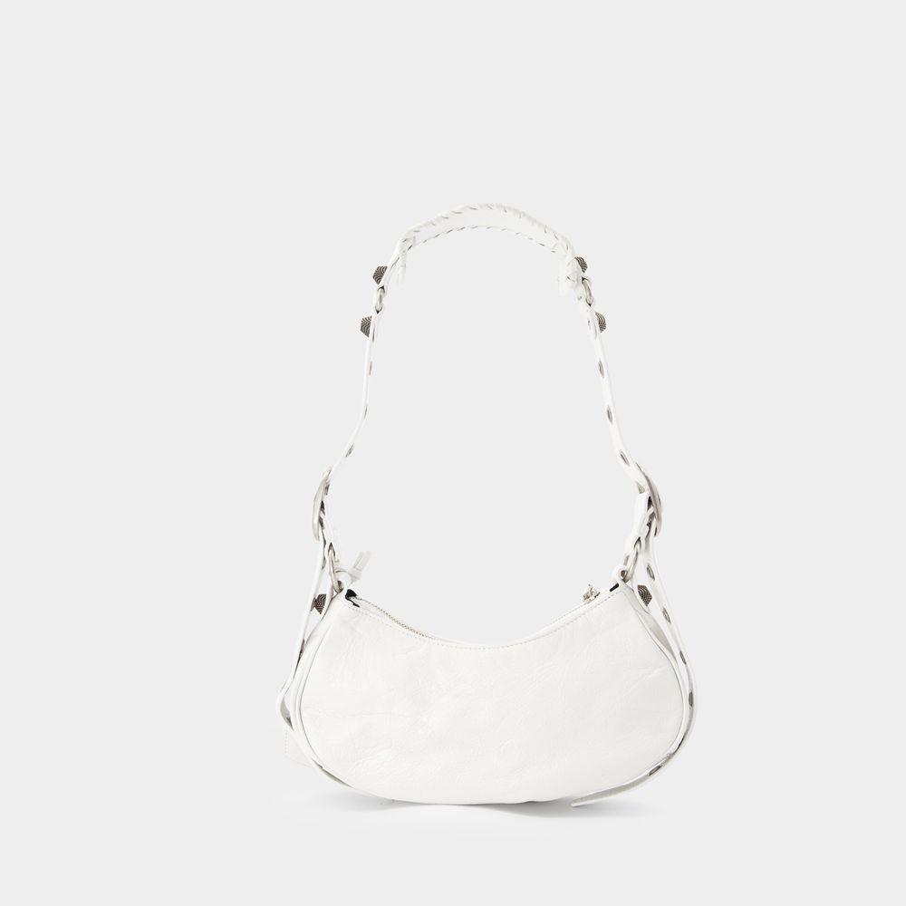BALENCIAGA Le Cagole Xs Leather Shoulder Bag In Blue Product Image