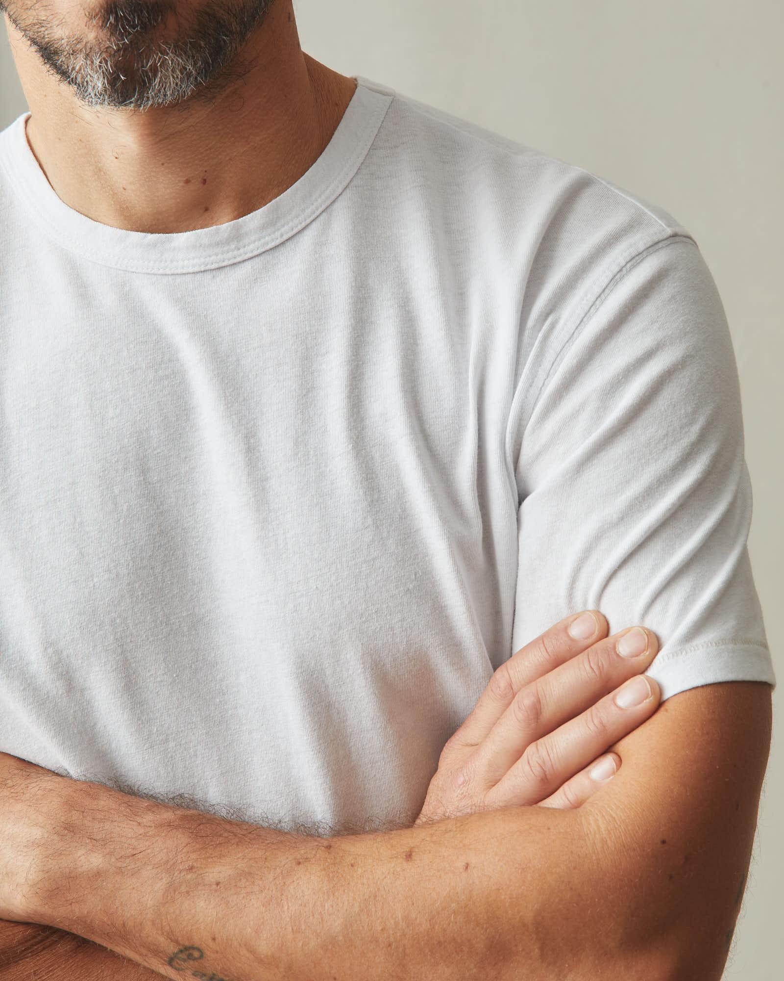 Men's Hemp Jersey Crew Tee - White Product Image