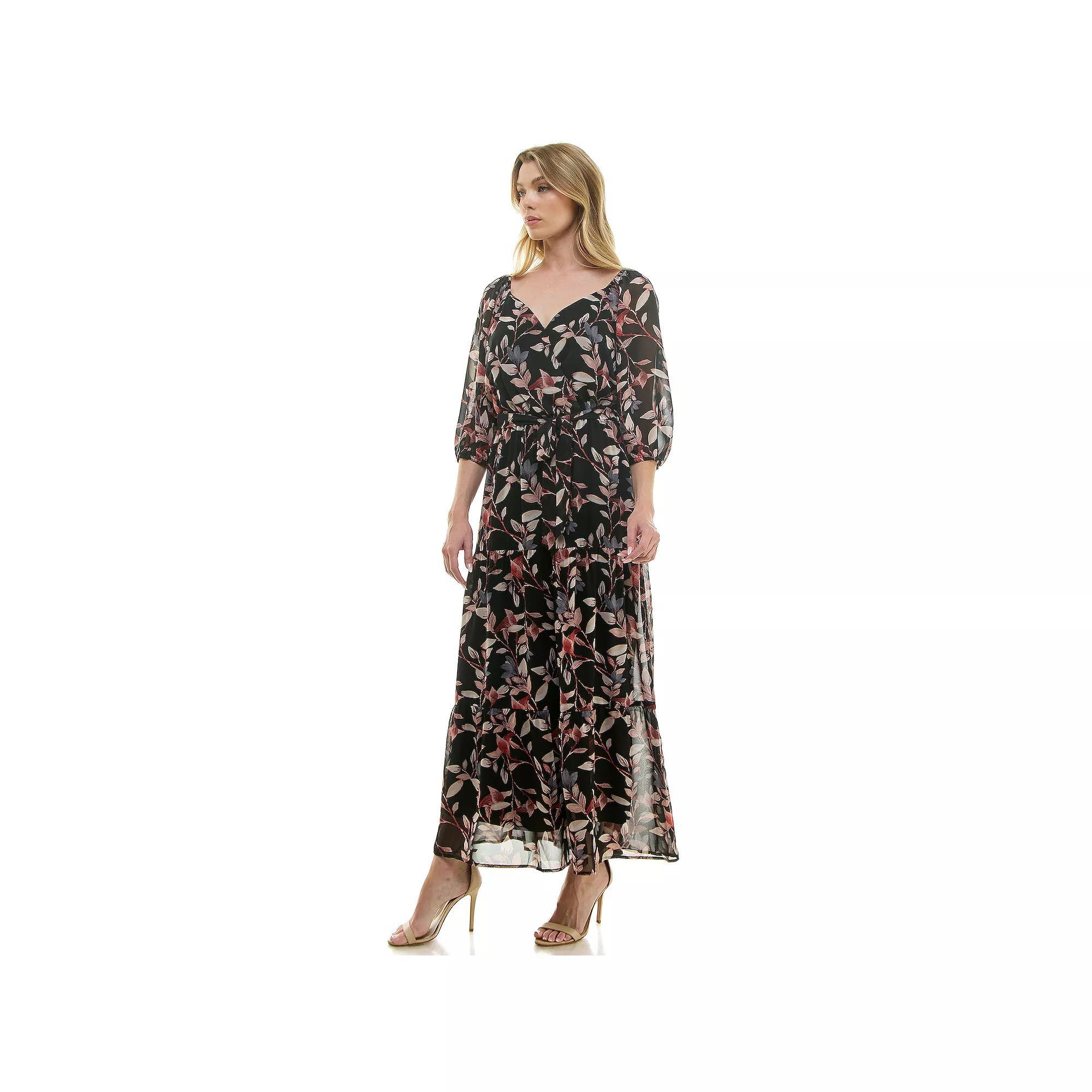 Womens Luxology Elbow Sleeve Tiered Maxi Dress Product Image