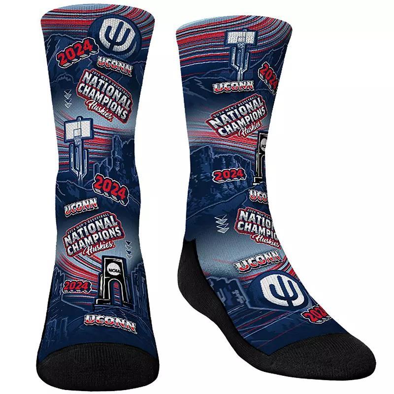 Youth Rock Em Socks Navy UConn Huskies 2024 NCAA Men's Basketball National Champions Canyon All-Over Crew Socks, Boy's, Size: Large, Blue Product Image
