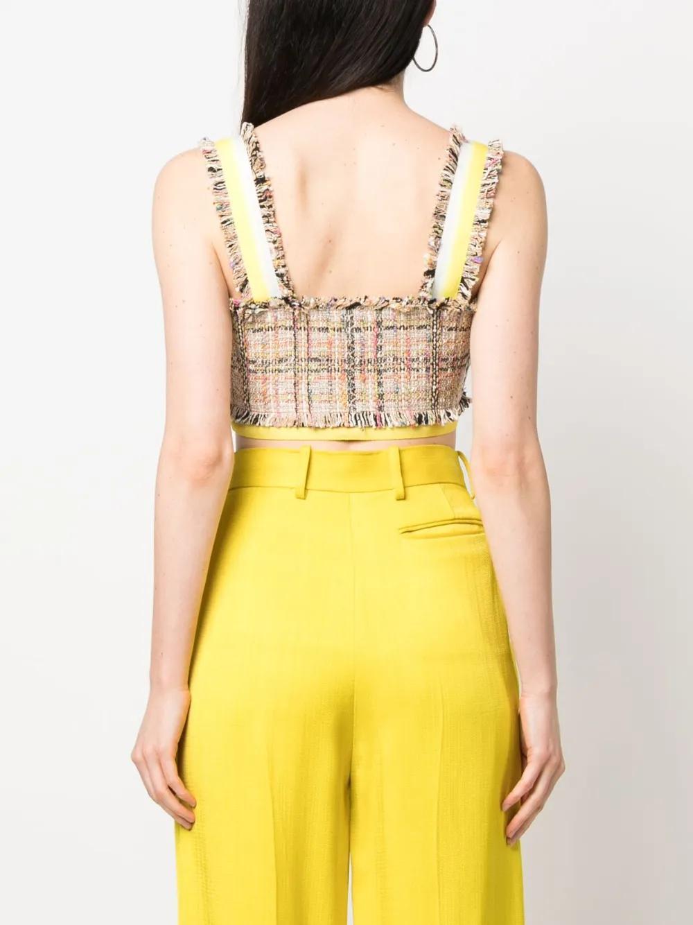 MSGM Tweed Crop Top In Multi Product Image