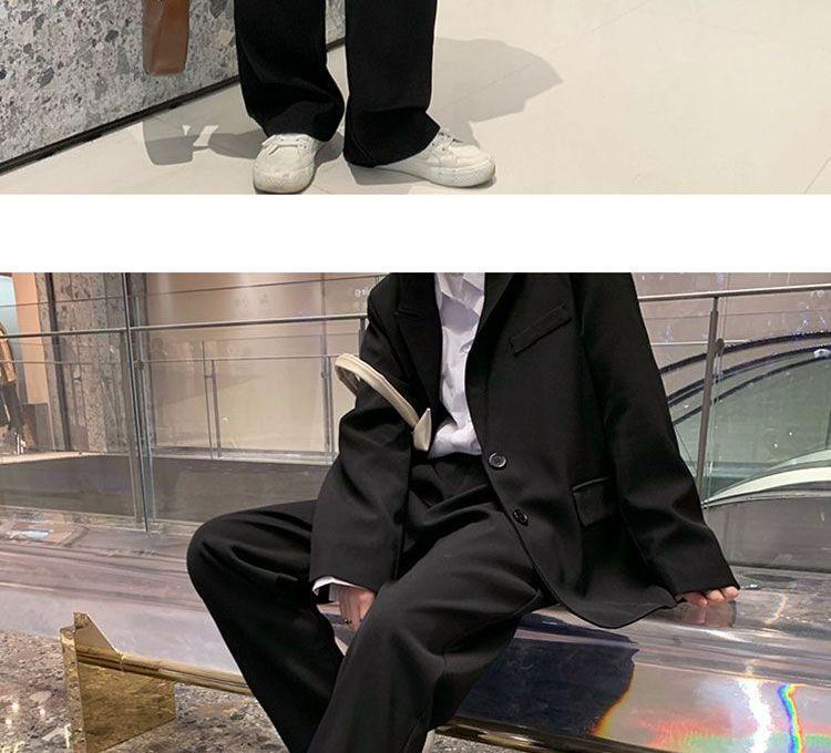 Low Rise Plain Straight-Leg Dress Pants Product Image