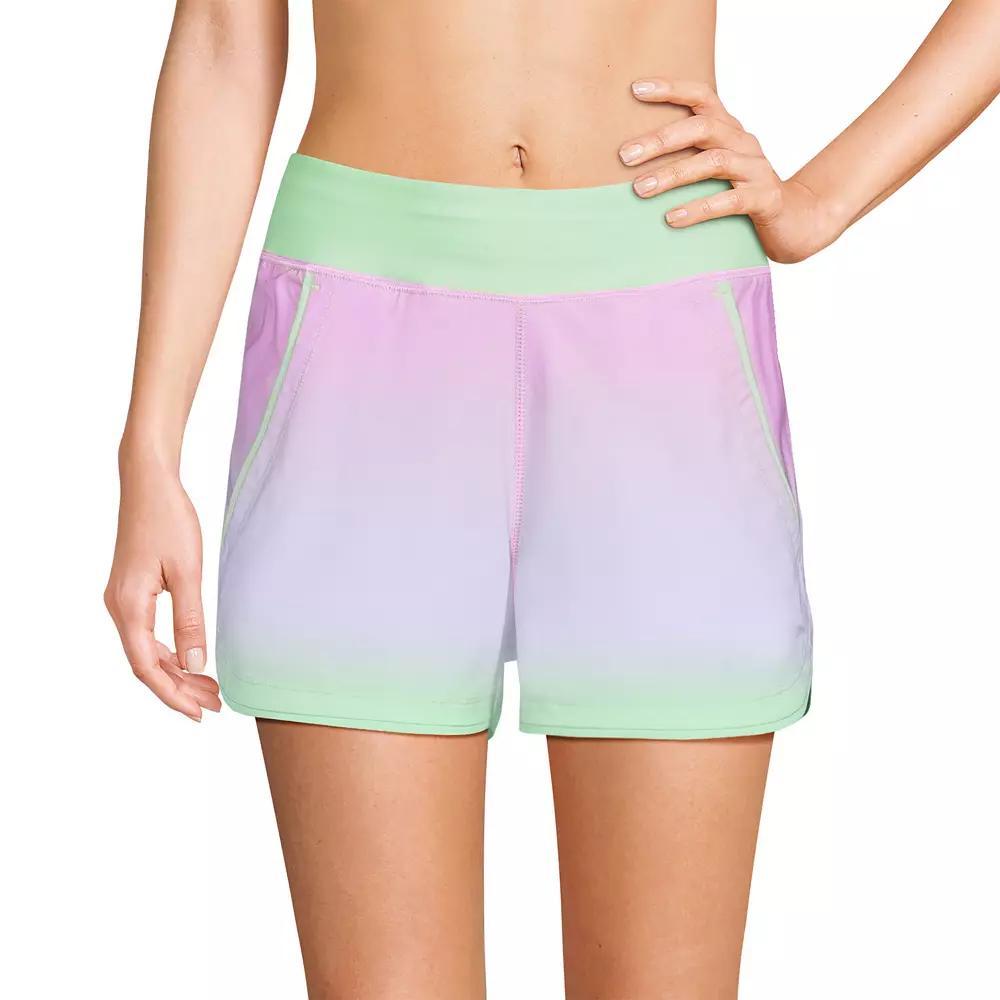 Women's Lands' End 3" Quick Dry Swim Shorts With Panty, Size: 6, Purple Mint Ombre Product Image