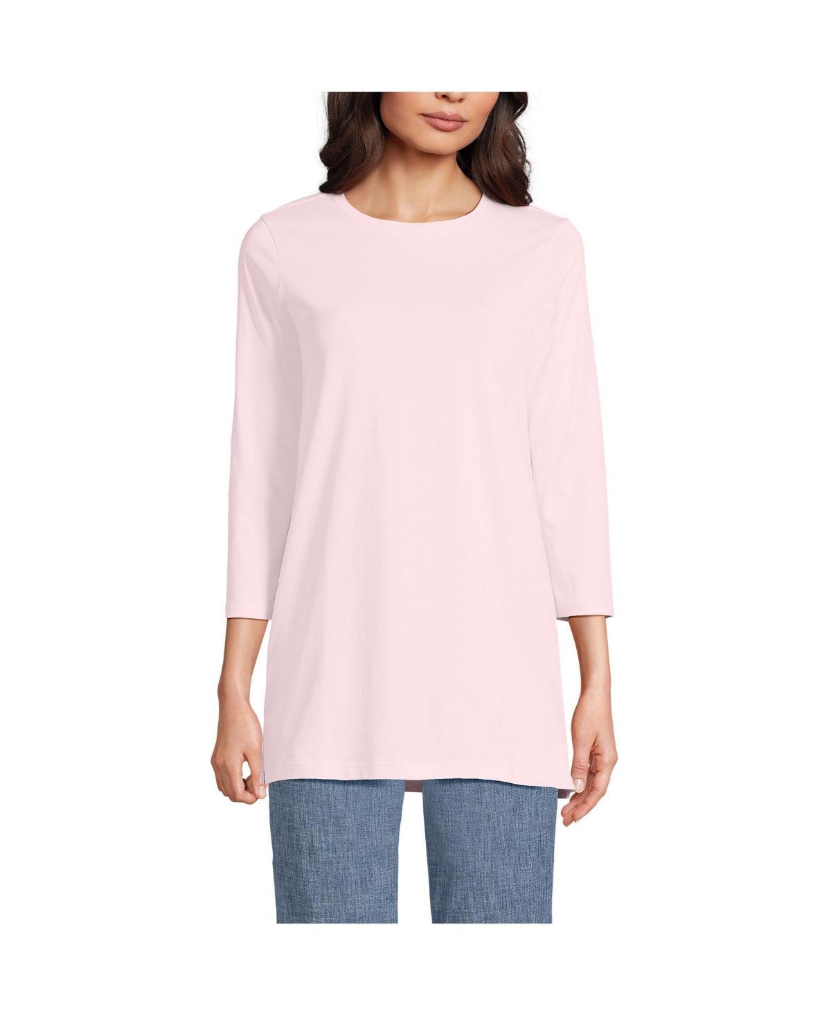 Women's Lands' End Supima Cotton Crewneck Tunic, Size: XL, Fresh Ivory Product Image