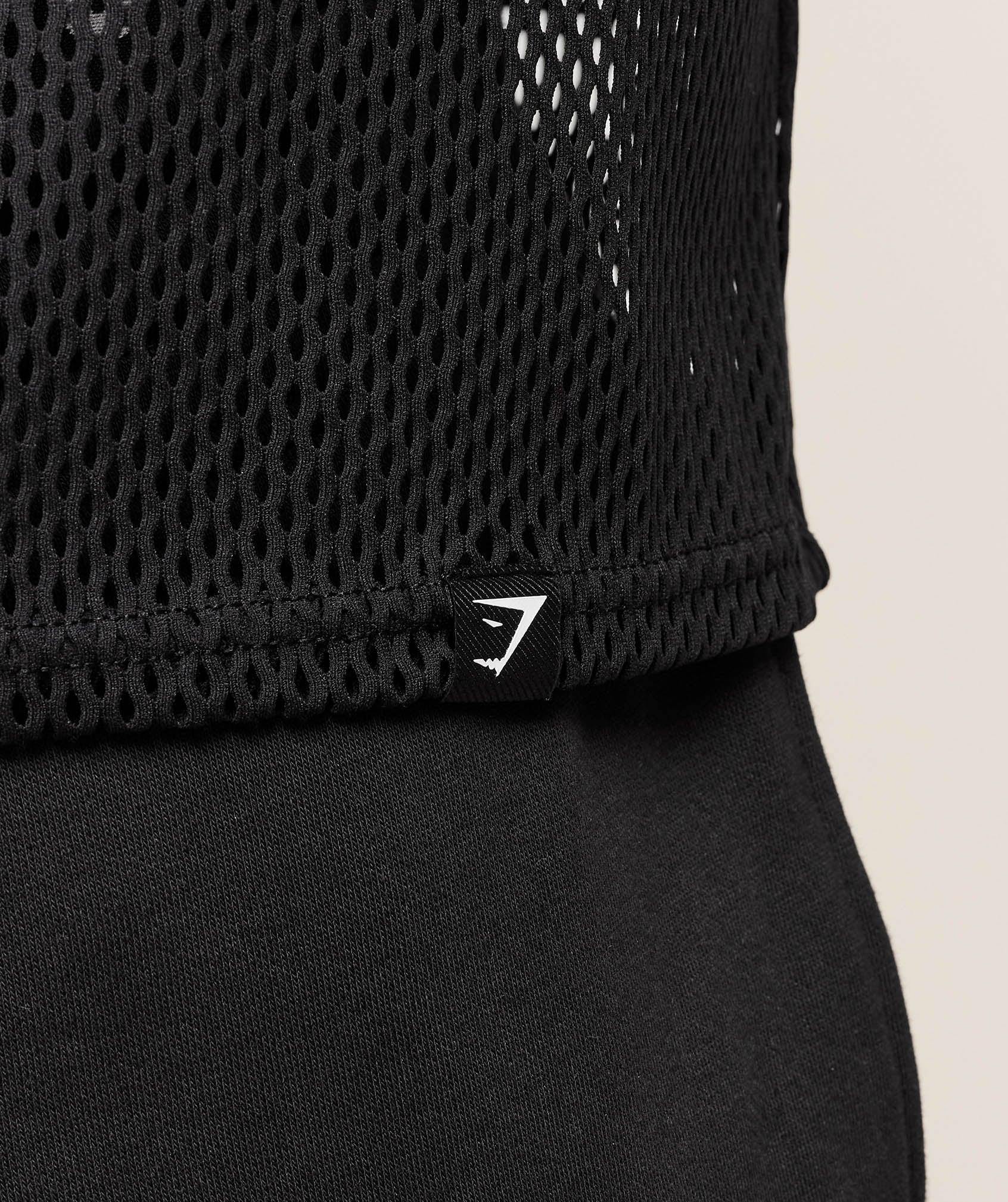 Gymshark Mesh Oversized Tank - Black Male Product Image