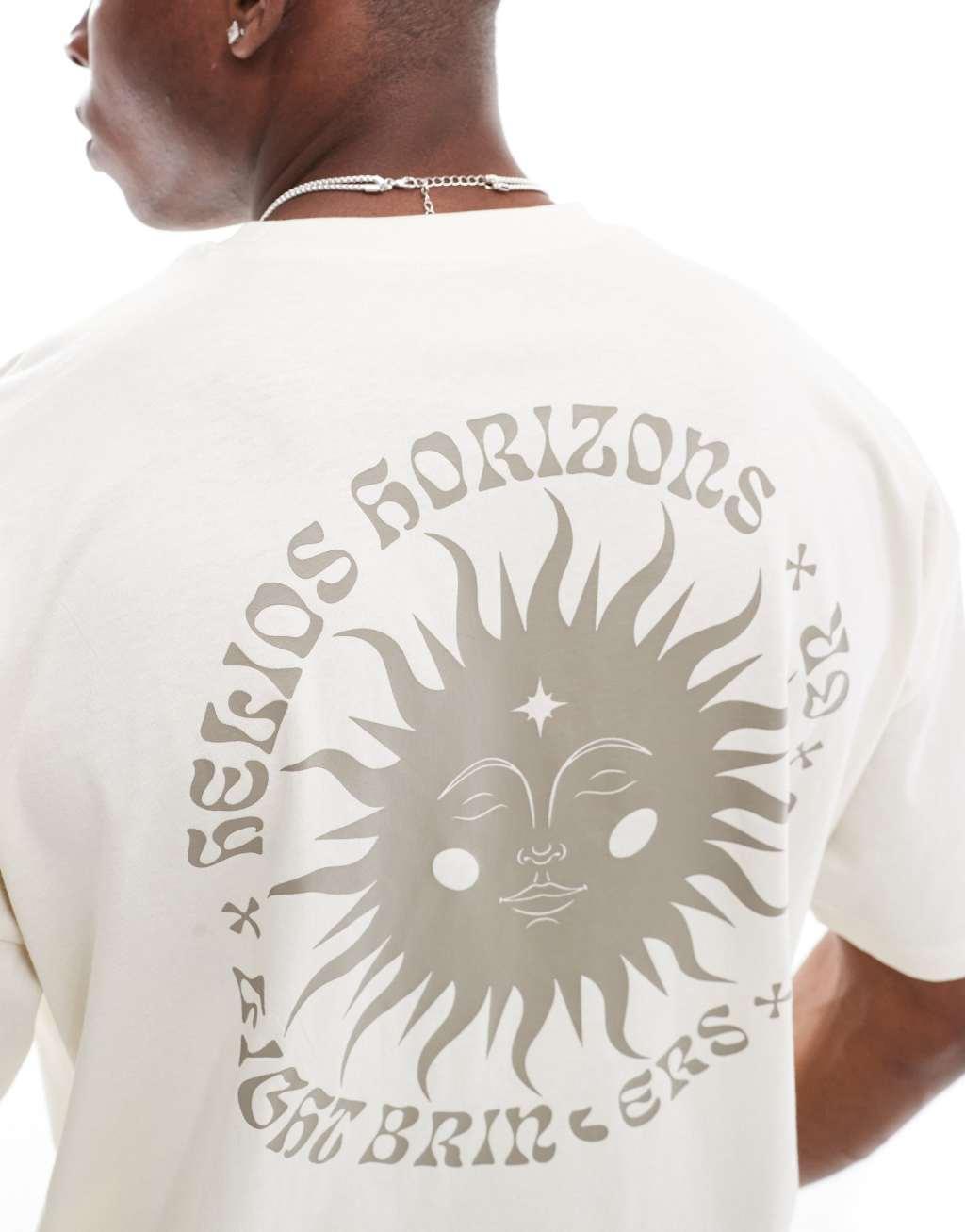 ASOS DESIGN oversized t-shirt in off-white with celestial back print Product Image