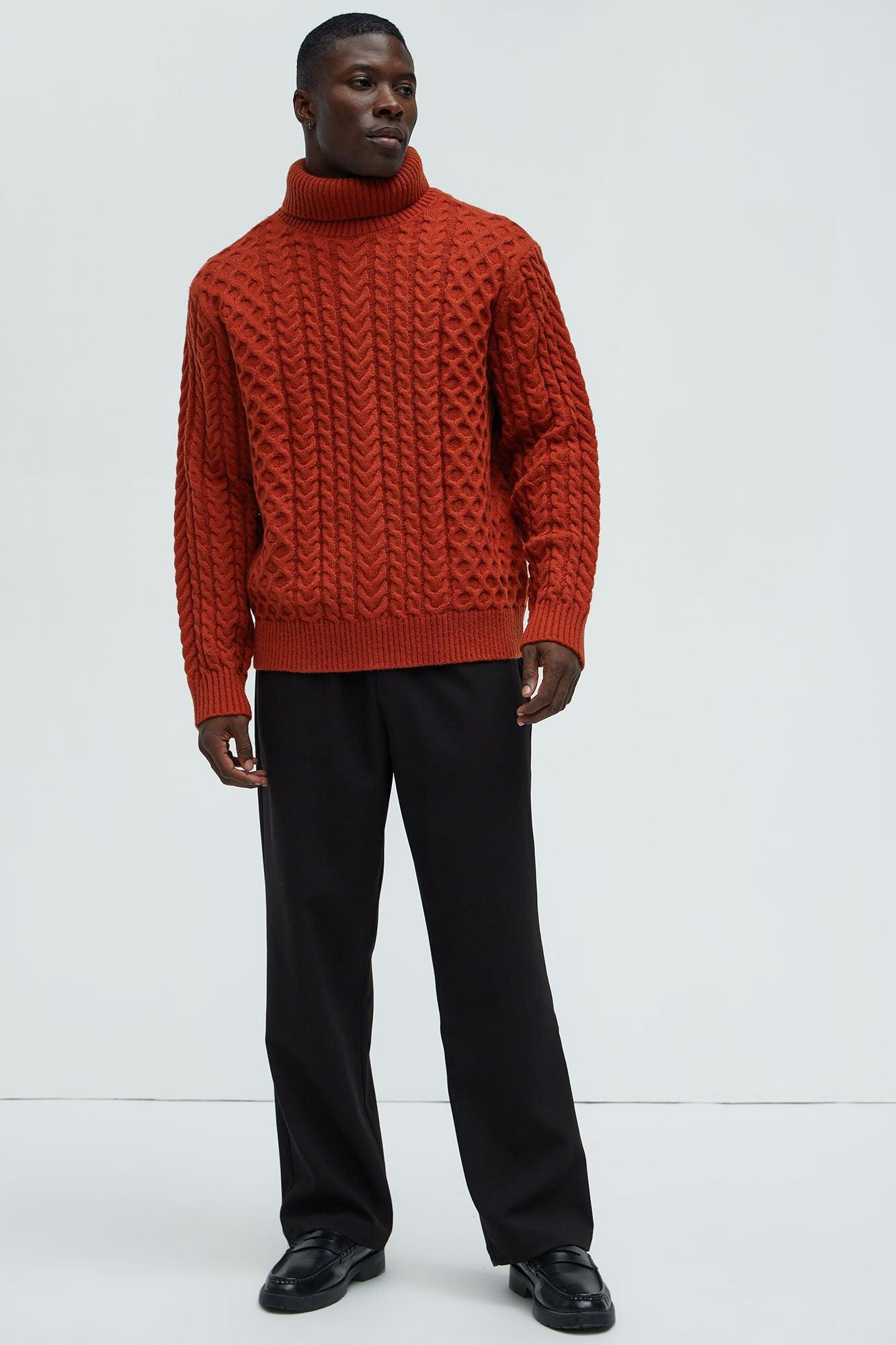 Got Potential Turtleneck Sweater - Rust Product Image