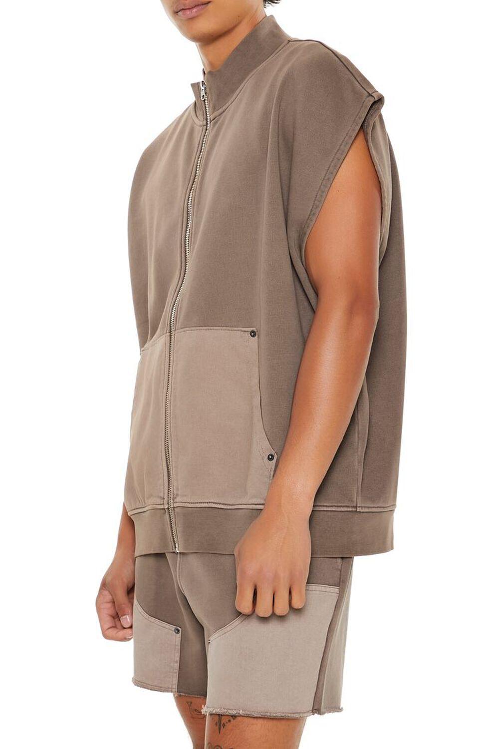 Washed French Terry Colorblock Zip-Up Pullover | Forever 21 Product Image