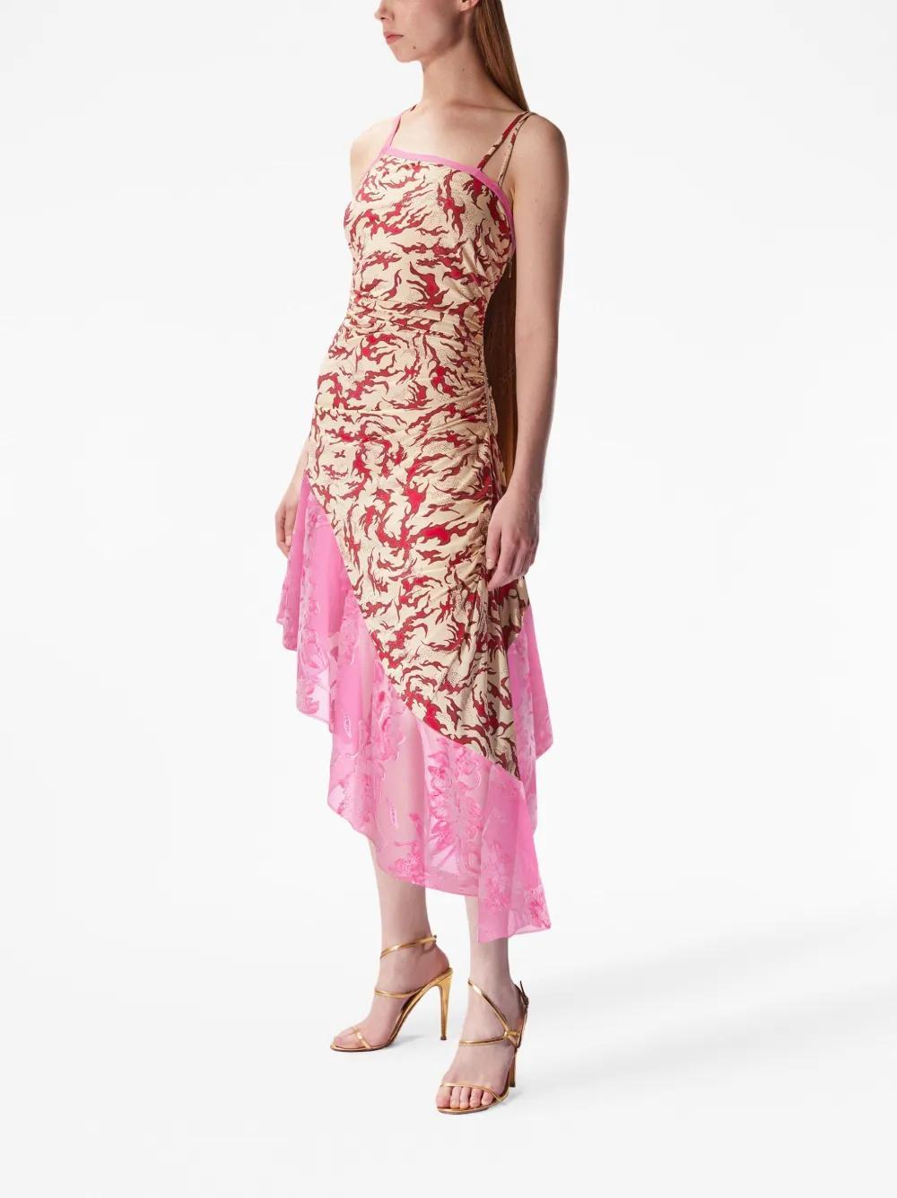 Albi asymmetric ruched midi dress Product Image