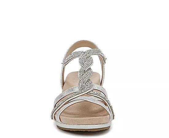 LifeStride Miami Women's Strappy Wedges, Size: 11 Wide, Silver Product Image